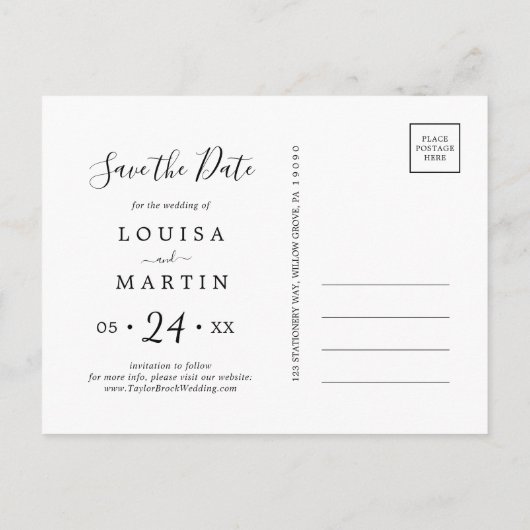 ミニマルなクリスマス メッセージの保存写真 シーズンポストカード (裏面)