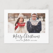 ミニマルなクリスマス メッセージの保存写真 シーズンポストカード (正面)