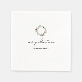 ミニマルなクリスマス・メリークリスマス・ファミリー スタンダードカクテルナプキン