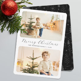 ミニマルなクリスマス モダン 2 枚の写真 シーズンカード