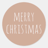 ミニマルなクリスマス | ライトテラコッタホリデイ ラウンドシール (正面)