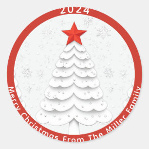 ミニマルなクリスマス ラウンドシール