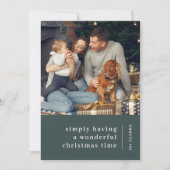 ミニマルなクリスマス |森の緑の家族写真 シーズンカード (正面)