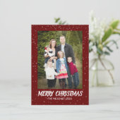 ミニマルなクリスマス |赤モダンエレガント写真 シーズンカード (スタンド正面)