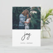 ミニマルなクリスマス | Joy with 2枚の写真 シーズンカード (スタンド正面)