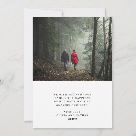 ミニマルなクリスマス | Joy with 2枚の写真 シーズンカード (裏面)