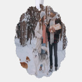 ミニマルなクリスマス | Scandi石板グレー写真 オーナメントカード (左)