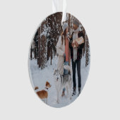 ミニマルなクリスマス | Scandi石板グレー写真 オーナメント (正面)