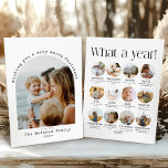 ミニマルなクリスマスWhat a Year Photo Collage シーズンカード<br><div class="desc">年のモダンレビューのクリスマスカードは、クリーンな円形の家族の写真コラージュデザインを搭載。フロントには、ミニマルタイポグラフィで家族の名前、年、休日の挨拶のための宇宙が含まれている。背面には12個のフォトスロット（毎月1個）が備わり、フォントの短いアップデート用のスペースが備わっシンプルて、文字の「年の何モダンか」とフォントが表示されエレガントる。クリスマスパーソナライズされたに家族の話を共有するのに最適な記念カードを作る永遠の休日カード。</div>