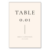 ミニマルなクリームとブラック・オールド結婚・マネー テーブルナンバー (正面)