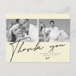 ミニマルなクリームフレーム2写真結婚の皆様へ ポストカード