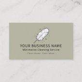 ミニマルなクリーンな羽毛ダスター清掃サービス 名刺 (正面)