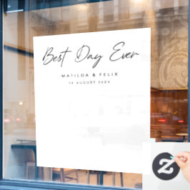 ミニマルなクリーンシンプルな結婚式の日の写真の背景 ウィンドウサイン