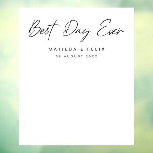 ミニマルなクリーンシンプルな結婚式の日の写真の背景 ウィンドウサイン (シート3)