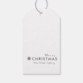 ミニマルなクリーンシンプルシルバーメリークリスマス ギフトタグ (裏面)