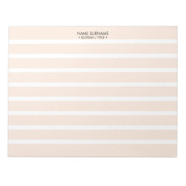 ミニマルなクリーンライトピンクストライプクのパターン11x8.5 ノートパッド