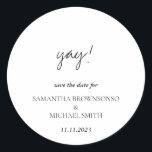 ミニマルなクリーン手書きレイアウト日付の保存 ラウンドシール<br><div class="desc">ミニマルなクリーン手書きレイアウト日付の保存</div>