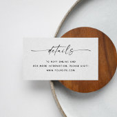 ミニマルなクリーン結婚スクリプトの詳細+ QRコード エンクロージャーカード