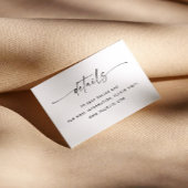 ミニマルなクリーン結婚スクリプトの詳細+ QRコード エンクロージャーカード