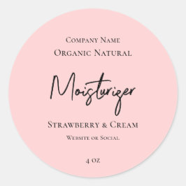 ミニマルなクリーン赤面ピンクスキンケア製品ラベル ラウンドシール