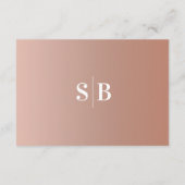 ミニマルなクレイ&ブラッシュオンブルフェードの結婚式詳細情報 エンクロージャーカード (裏面)