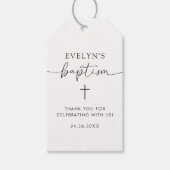 ミニマルなクロスデザインのオーダーメイド洗礼感謝カード ギフトタグ (正面)