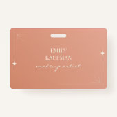 ミニマルなグラデーションのメイクアップアーティストビジネス バッジ (正面)