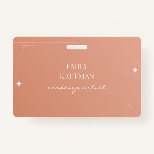 ミニマルなグラデーションのメイクアップアーティストビジネス バッジ (正面)