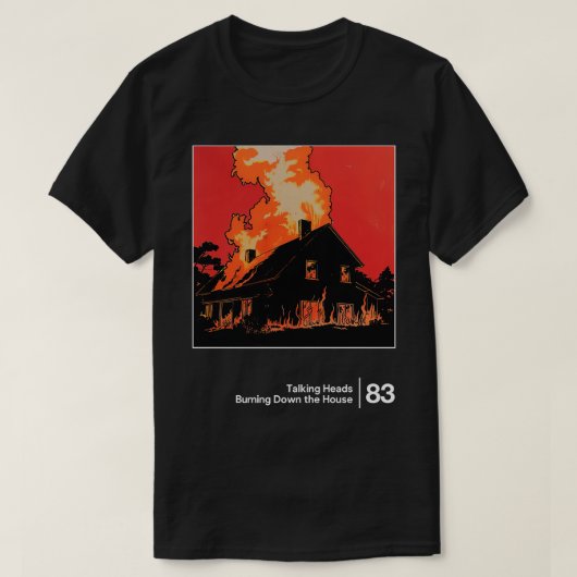 ミニマルなグラフィック作品を家に焼き払う Tシャツ (デザイン正面)