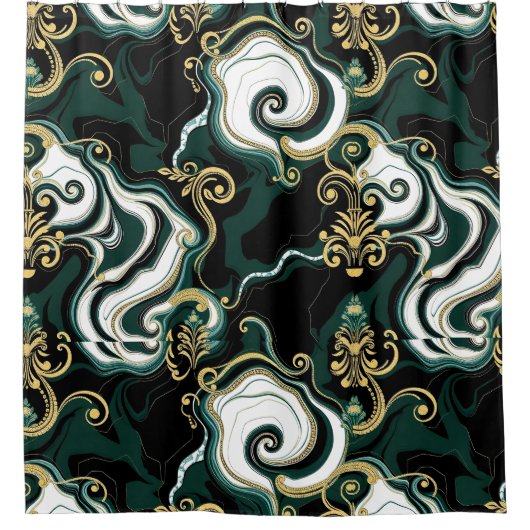 ミニマルなグラムシャワーカーテン – Tesselle Luxe シャワーカーテン (正面)