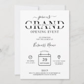 ミニマルなグランドオープニングビジネスの立ち上げ 招待状 (正面)