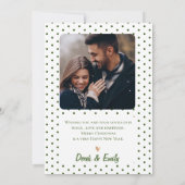 ミニマルなグリーンフォトハッピー休日クリスマス (裏面)