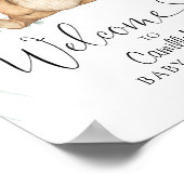 ミニマルなグリーンベイビーシャワーを待つことができる ポスター (角)