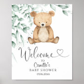 ミニマルなグリーンベイビーシャワーを待つことができる ポスター (正面)