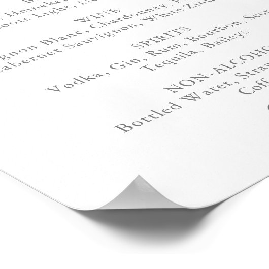 ミニマルなグリーンユーカリ結婚プスメニュー ポスター (角)