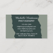 ミニマルなグリーン1フォトビジネス名 名刺 (裏面)