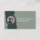 ミニマルなグリーン1フォトビジネス名 名刺 (正面)