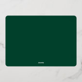 ミニマルなグリーン3フォトメリークリスマススクリプト 箔シーズンカード (裏面)