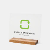 ミニマルなグリーン エコフレンドリー プロフェッショナル アクリルサイン (傾斜)