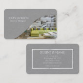 ミニマルなグレーのインテリアデザイン 名刺 (正面/裏面)