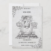 ミニマルなグレーの動きの発表 招待状 (正面)