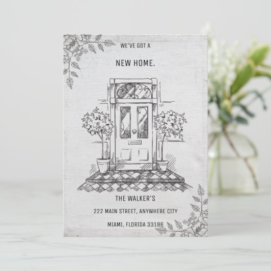 ミニマルなグレーの動きの発表 招待状 (スタンド正面)