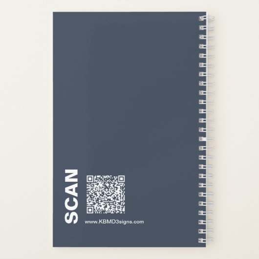 ミニマルなグレーロゴ モットー フィットネス ワークアウト ノートブック (裏面)