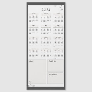 ミニマルなグレー2024磁石カレンダー