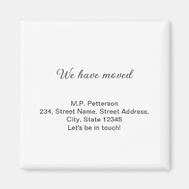 ミニマルなグレー 移動しました 名前 住所 テキストを追加 マグネット