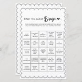 ミニマルなゲストビンゴブライダルシャワーゲーム (正面/裏面)