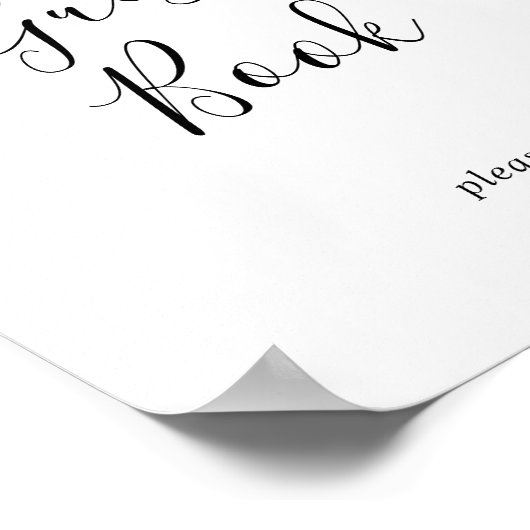 ミニマルなゲストブックサイン ポスター (角)