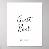 ミニマルなゲストブックサイン ポスター (正面)