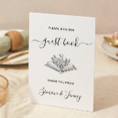 ミニマルなゲスト結婚ブックのサインテンプレート 招待状