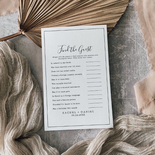 ミニマルなゲスト結婚式のレセプションゲームを見つける チラシ